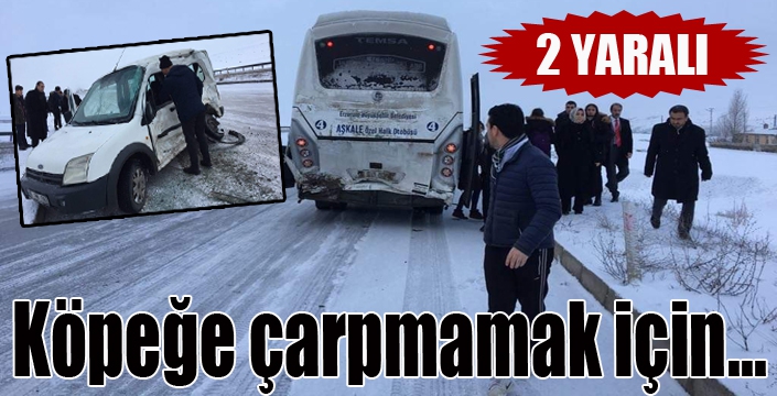 Erzurum’da trafik kazası: 2 yaralı