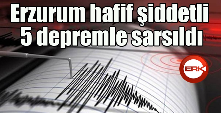 Erzurum hafif şiddetli 5 depremle sarsıldı