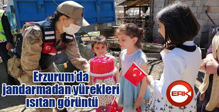 Erzurum jandarmasından yürekleri ısıtan görüntü