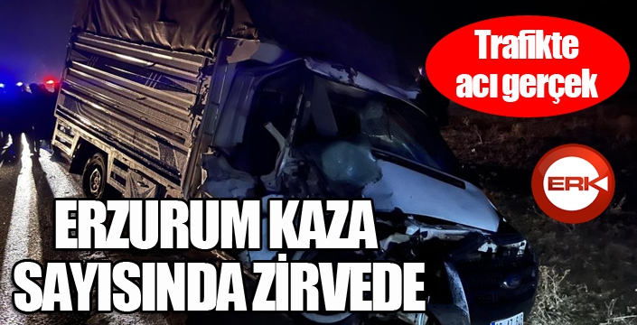 Erzurum kaza sayısında zirvede...