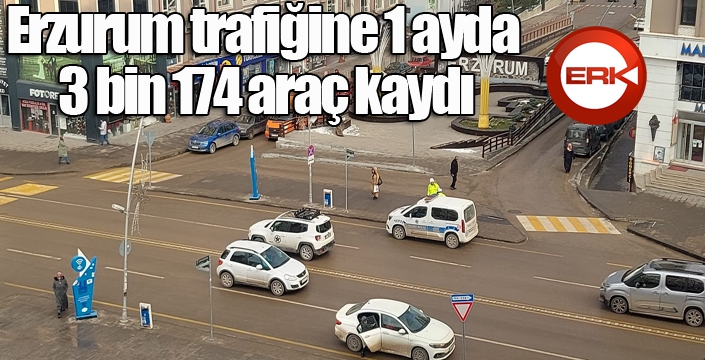 Erzurum trafiğine 1 ayda 3 bin 174 araç kaydı