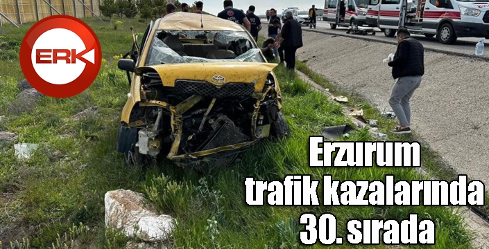 Erzurum trafik kazalarında 30. sırada