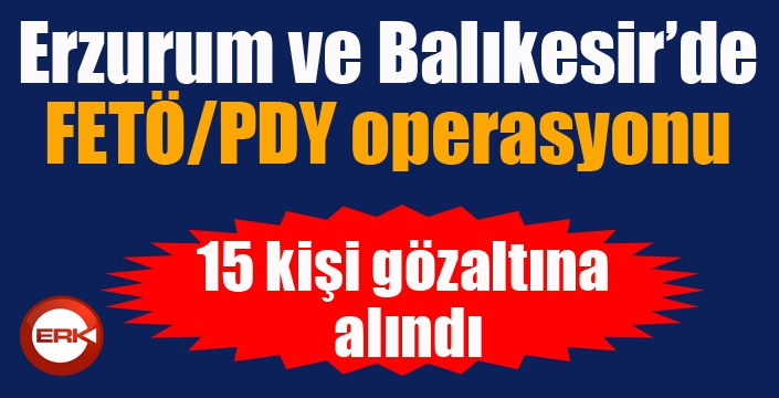 Erzurum ve Balıkesir'de FETÖ operasyonu: 15 şüpheli yakalandı