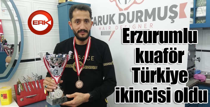 Erzurumlu kuaför Türkiye ikincisi oldu