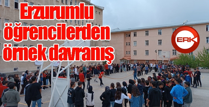 Erzurumlu öğrencilerden örnek davranış