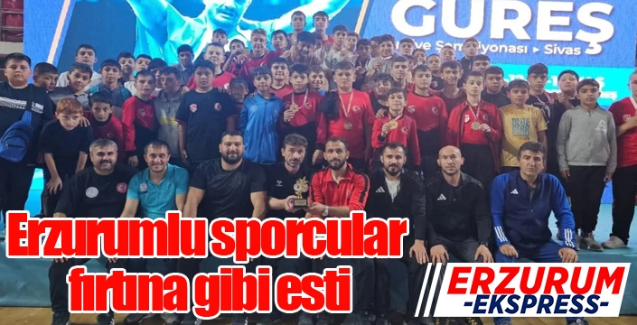 Erzurumlu sporcular fırtına gibi esti...