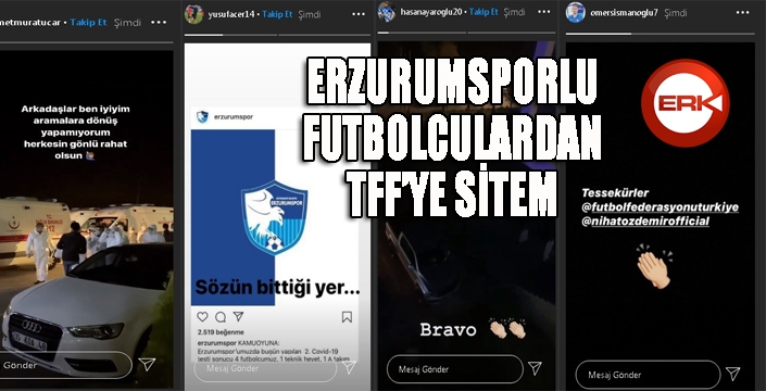 Erzurumspor’da futbolcular TFF’ye sitem etti