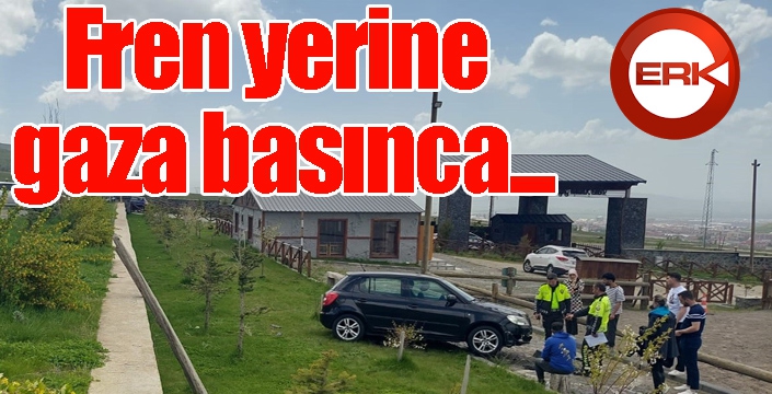 Fren yerine gaza bastı, duvardan aşağı düştü