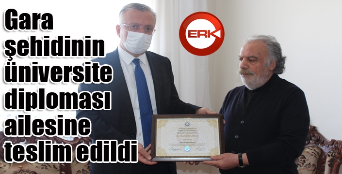 Gara şehidinin üniversite diploması ailesine teslim edildi