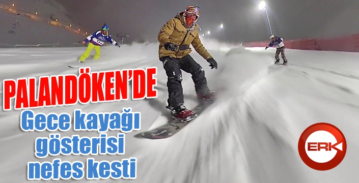 Gece kayağı gösterisi nefes kesti