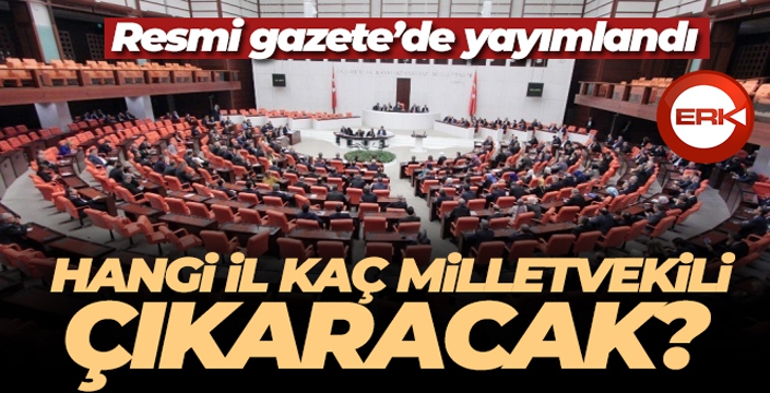 Hangi il kaç milletvekili çıkaracak? Resmi Gazete'de yayımlandı!