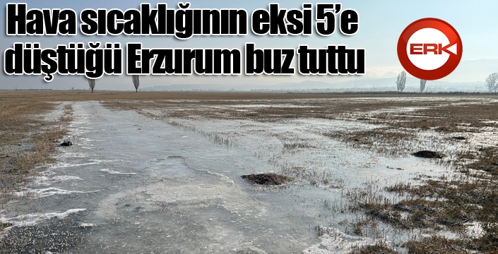 Hava sıcaklığının eksi 5’e düştüğü Erzurum buz tuttu