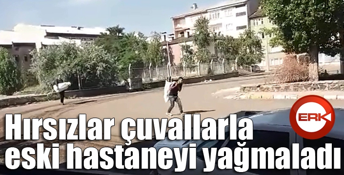 Hırsızlar çuvallarla eski hastaneyi yağmaladı