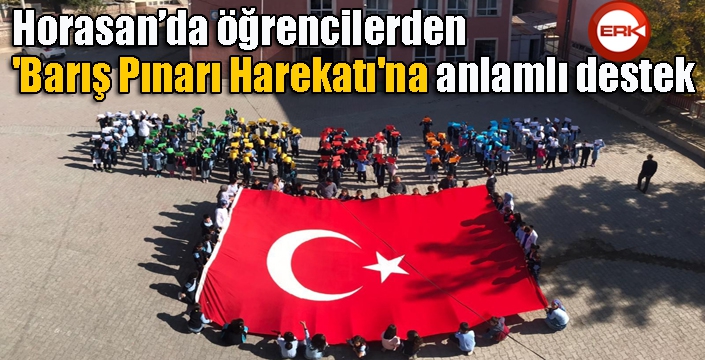 Horasan'da öğrencilerden 'Barış Pınarı Harekatı'na anlamlı destek