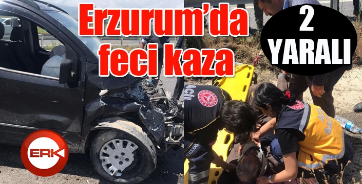 Horasan - Pasinler karayolunda trafik kazası: 2 yaralı