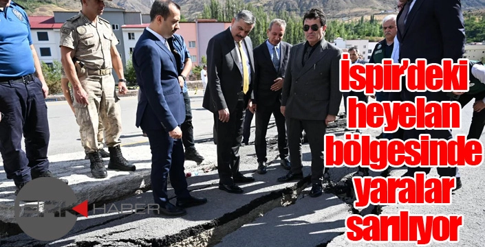 İspir'de heyelan bölgesinde yaralar sarılıyor...