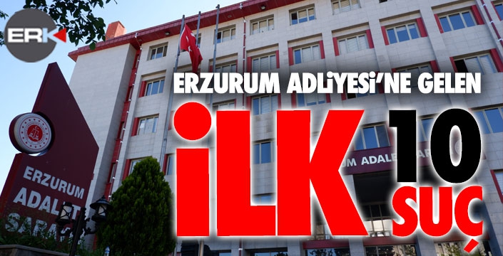 İşte Erzurum Adliyesi'ne gelen en çok 10 suç