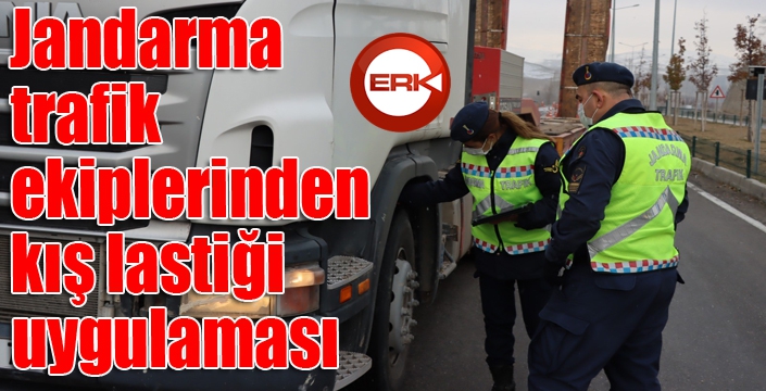 Jandarma trafik ekiplerinden kış lastiği uygulaması