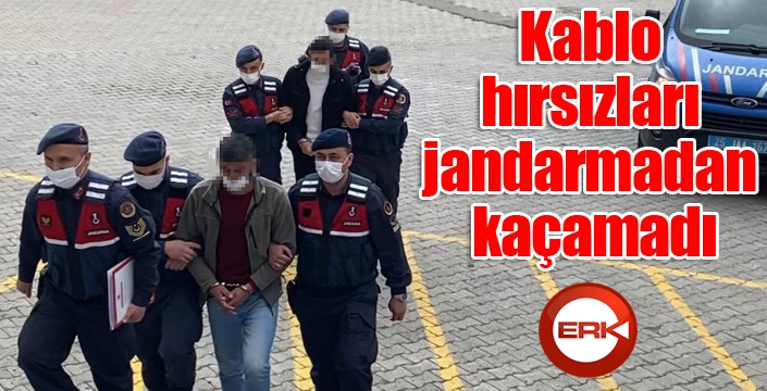 Kablo hırsızları jandarmadan kaçamadı