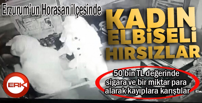 Kadın elbiseli hırsızlar market soydu