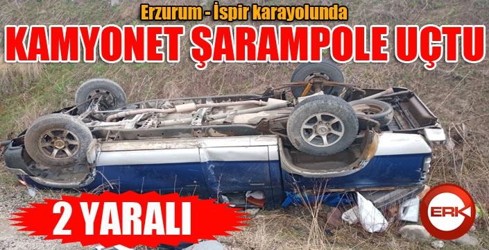 Kamyonet şarampole uçtu: 2 yaralı...