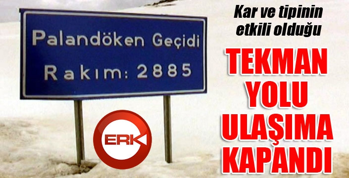 Kar ve tipi nedeniyle Tekman yolu ulaşıma kapandı