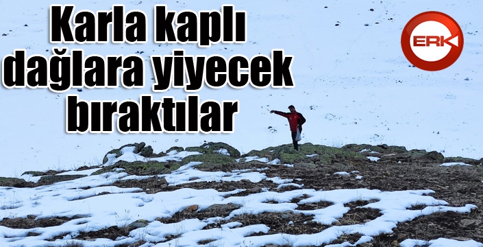 Karla kaplı dağlara yiyecek bıraktılar