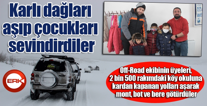 Karlı dağları aşıp çocukları sevindirdiler