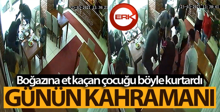 Kars'ta boğazına et kaçan çocuğu işyeri sahibi kurtardı