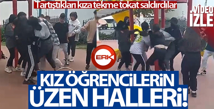 Kızların saç saça kavgası kamerada