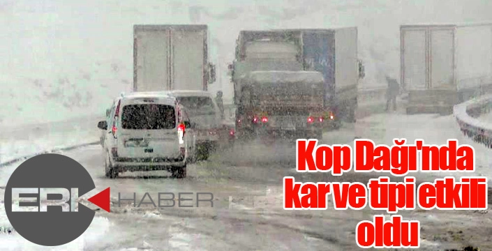 Kop Dağı'nda kar ve tipi etkili oldu