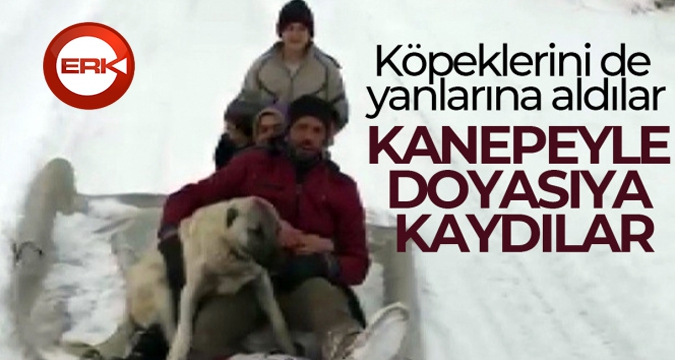 Köpeklerini de yanlarına aldılar, kanepeyle doyasıya kaydılar