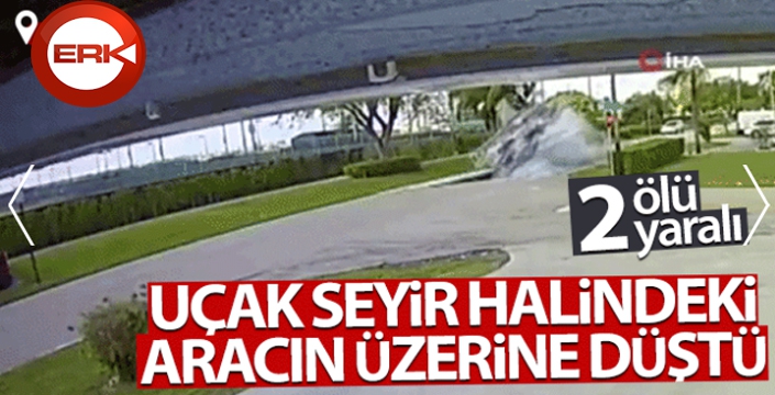 Küçük uçak seyir halindeki aracın üzerine düştü: 2 ölü, 2 yaralı