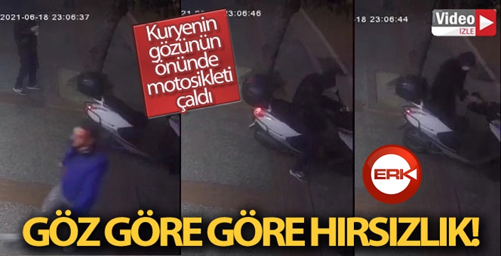 Kuryenin gözü önünde motosikletini böyle çaldı