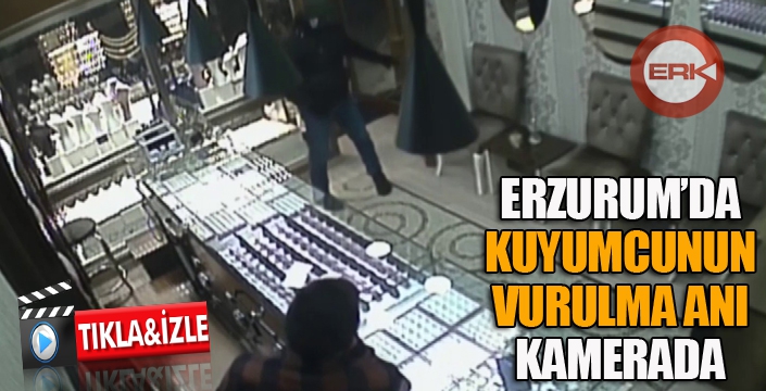 Kuyumcunun soyguncu tarafından vurulma anı güvenlik kamerasına yansıdı