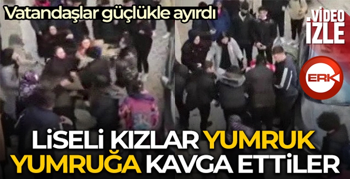 Liseli kızların kavgası kamerada