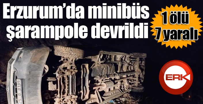 Minibüs şarampole devrildi: 1 ölü 7 yaralı