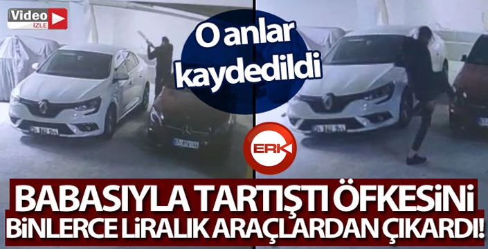 Öfkeli genç, Rus kadının lüks aracını hurdaya çevirip cep telefonuyla da kaydetti