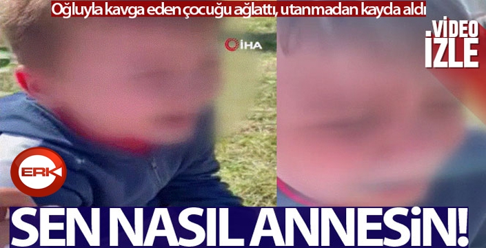 Oğluyla kavga eden çocuğa dehşeti yaşattı: O anları da kayda aldı