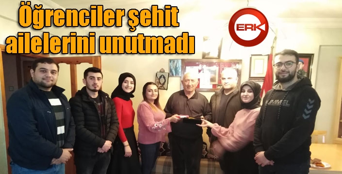 Öğrenciler şehit ailelerini unutmadı