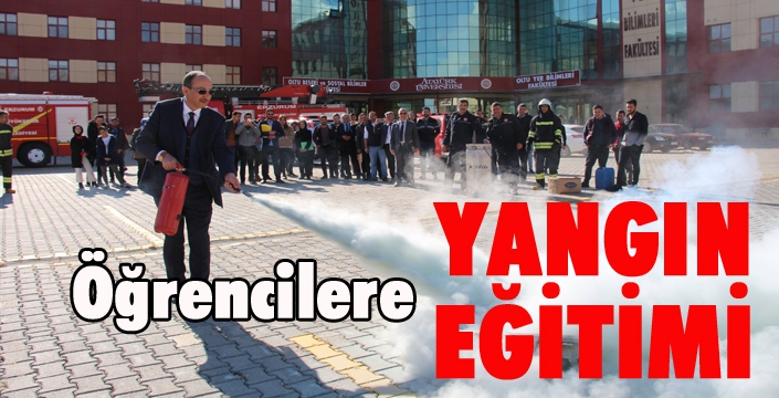 Öğrencilere yangın eğitimi verildi