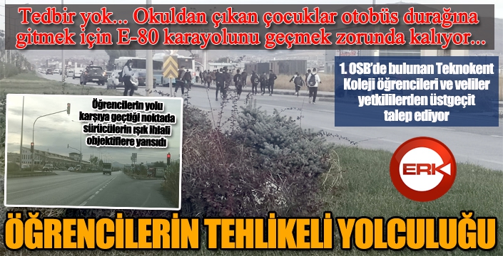 Öğrencilerin tehlikeli yolculuğu... Veliler üstgeçit talep ediyor...