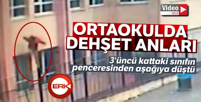 Ortaokulda dehşet anları kamerada