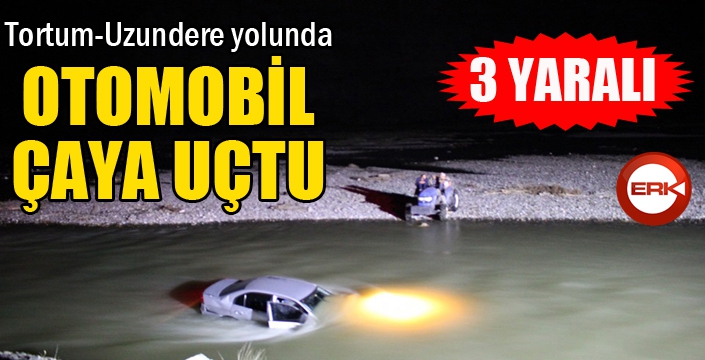 Otomobil çaya uçtu: 3 yaralı...