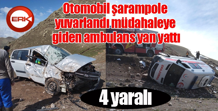 Otomobil şarampole yuvarlandı