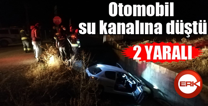 Otomobil su kanalına düştü: 2 yaralı