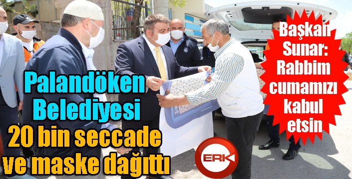 Palandöken Belediyesi 20 bin seccade ve maske dağıttı