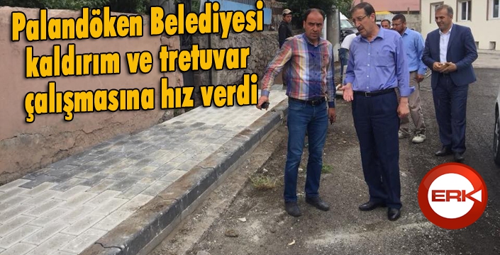 Palandöken Belediyesi kaldırım ve tretuvar çalışmasına hız verdi