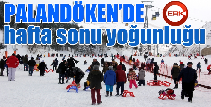 Palandöken'de hafta sonu yoğunluğu