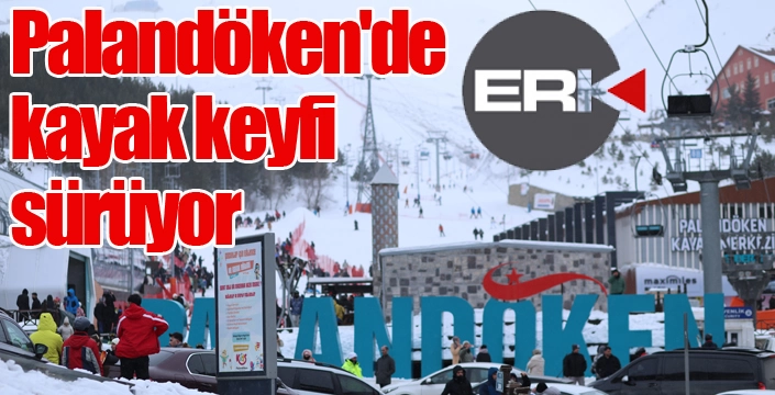 Palandöken'de kayak keyfi sürüyor